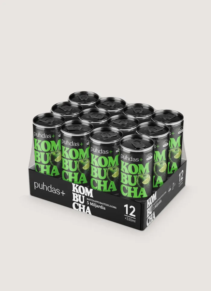 Õuna-laimi Kombucha 330 ml – 12-pakk - Image 2