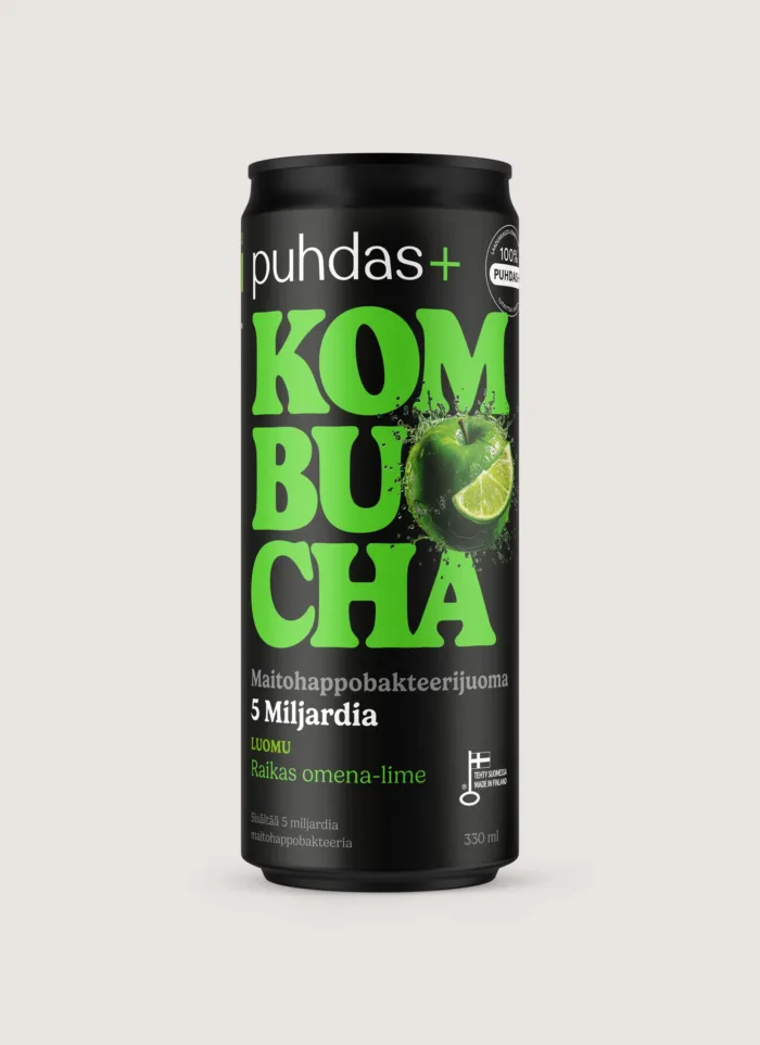 Õuna-laimi Kombucha 330 ml – 12-pakk