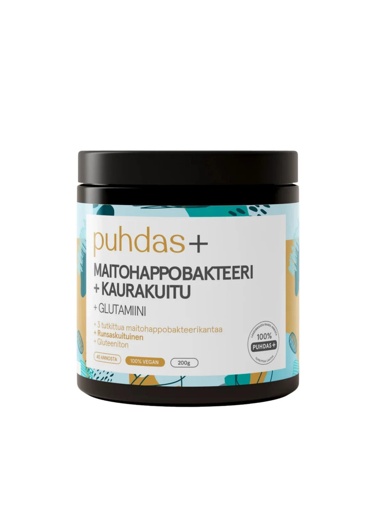 Probiootikumid, kaerakiud, oliivipolüfenoolid ja glutamiin 200g Probióticos con fibra de avena y glutamina 200 g