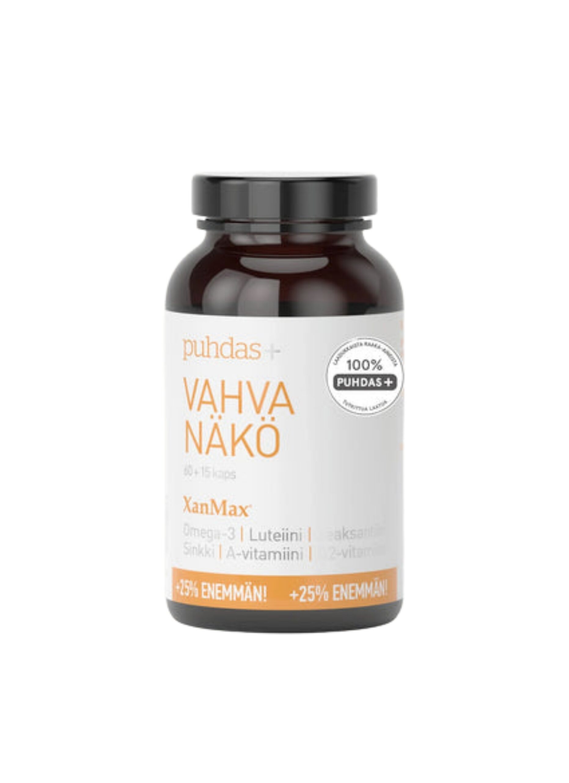 Puhdas+ Akių sveikata su luteinu, zeaksantinu ir omega-3, 75 kapsulių