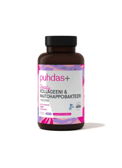 Kollageen ja piimhappebakter 120 kapslit | Puhdas+