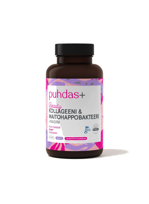 Kollageen ja piimhappebakter 120 kapslit | Puhdas+