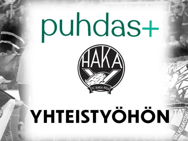 Puhdas+ ja jalkapalloseura FC Haka ovat solmineet yhteistyösopimuksen. - Puhdas+