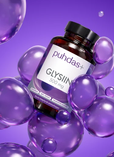 Puhdas+ Glütsiin 500 mg, 120 vegan kapsulas
