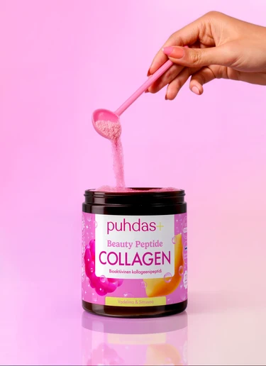 Puhdas+ Beauty kollageenipeptiidide pulber vaarika-sidruni maitsega 80 g