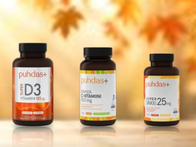 Puhdas+ D3-vitamiin, C-vitamiin ja tsink sügiseks