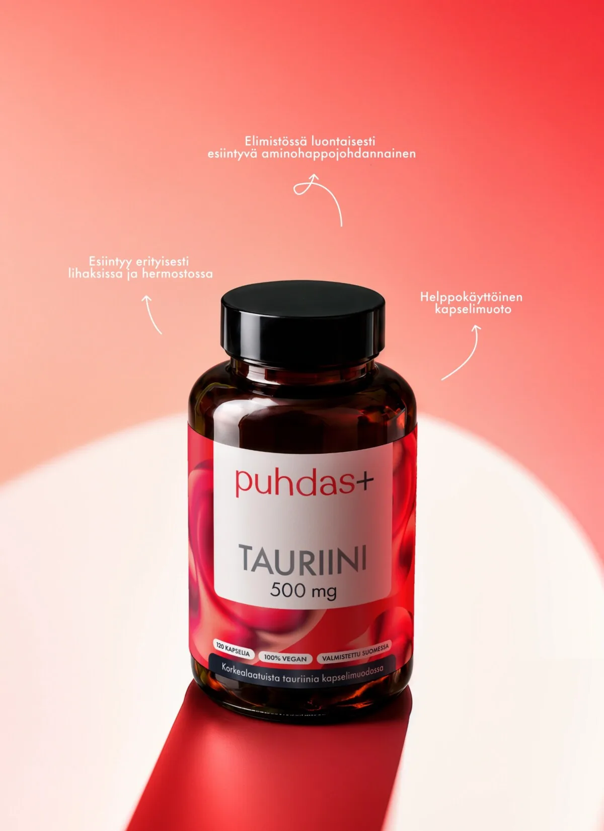 Puhdas+ Tauriin 500 mg 120 kapslit