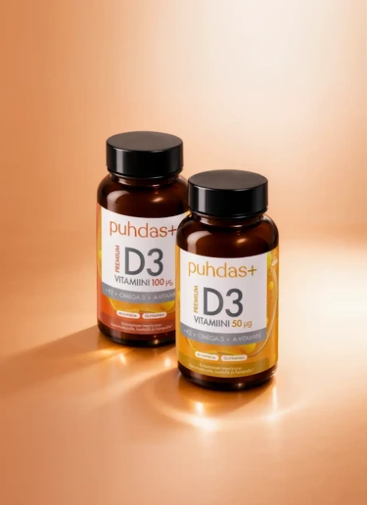 Premium D3-vitamiin 100 µg + K2 + Omega-3 + A-vitamiin 120 kapslit