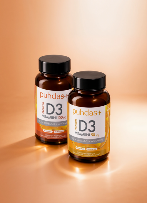 Premium D3-vitamiin 50 µg + K2 + Omega-3 + A-vitamiin 60 kapslit