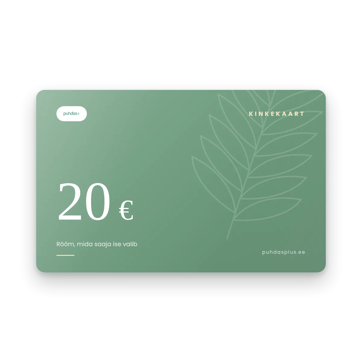 Puhdas+ kinkekaart 20 €