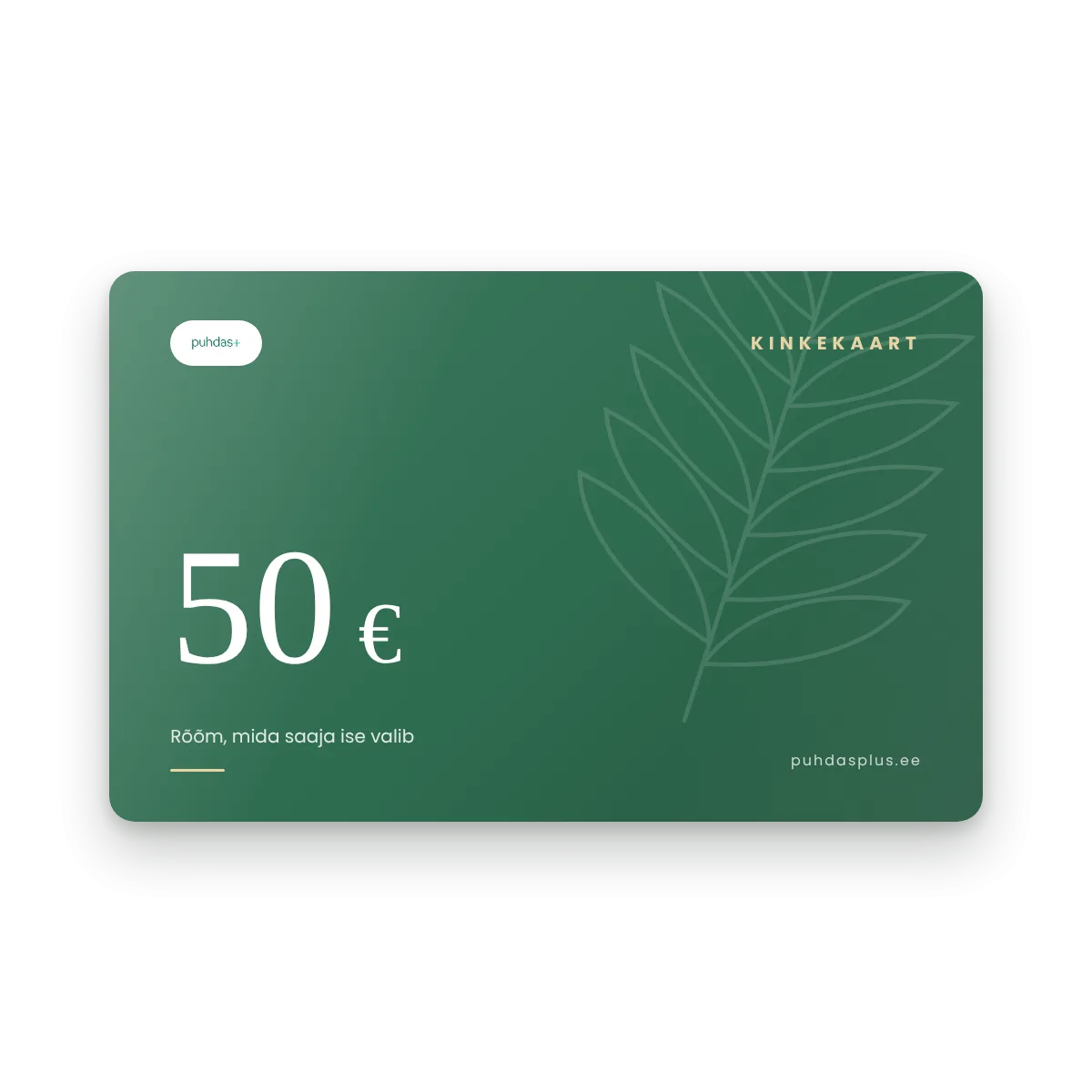 Puhdas+ kinkekaart 50 €